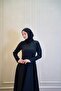 Esil Black Hijab Evening Dress - 7