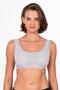 Women's Cotton Ribbed Knit Sports Bra |   Gray 5044