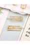 Rectangular Model Angel Written Zircon Stone Detailed Gold Color Metal Side Buckle - 2