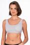 Women's Cotton Ribbed Knit Sports Bra |   Gray 5044 - 3