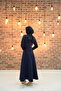Esil Navy Blue Hijab Evening Dress - 7