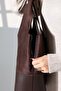 Women's Brown Suede Extra Mini Bag with Side Straps and Handle Detail, Internal Compartment, Hand and Shoulder Bag - 8