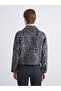 Vizyon New Season Shirt Collar Leopard Patterned Women's Cashmere Jacket - 5