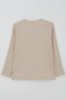 Girl's Long Sleeve T-Shirt with Heart Emblem and Bow, Ages 5-10, Beige - 4