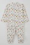 Baby Boy Pajama Set Baby Zoo 4 Months-1 Year, Ecru