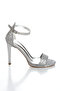 Women's Silver High Heeled Special Material Single Strap Evening Dress Shoes - 2