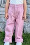 Girl's Gabardine Pants Wide Leg Elastic Waist 5-9 Years Old, Dusty Rose