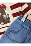 Cute Dog Printed Striped Beret Stretch Fabric Denim Baby Boy Set - 5