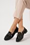 Sorne yan fashion buckled women's flat shoes black patent leather - 4