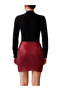 Women's Red Sequined Mini Skirt - 2
