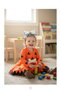 Girl's Orange Pebble Dress Stone Age Costume + Buckle - 2
