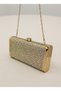 Gold Janjan Full Crystal Stone and Metal Frame and Evening Dress Bag Wedding Engagement Graduation - 7