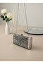 Platinum Silver Full Crystal Stone and Metal Frame and Evening Dress Bag Wedding Engagement Graduation - 4