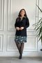 Sweat Dress with Skirt and Collar Flannel Detail