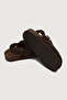 Nora Genuine Suede Sabo Sandals Brown Cork Sole 31-35 - 4