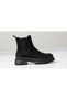 Women's Thick Sole Stretch Elastic Side Band Suede Chealsea Boots - 3