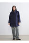 Two Mt Shop Quality Lcw Grace Navy Blue Stand Collar Women's Cashmere Coat - 2