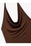 Degaje Collar Sleeveless Draped Asymmetric Midi Dress - 3