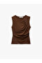 Slim Fit Boat Neck Lace Detail Sleeveless Blouse - 3