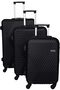 3-Piece Hardside Suitcase Set 20/24/28 inch ABS Spinner (Black)