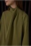 Scarf Collar Shirt Oil Green - 3