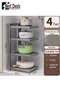 Multi-Layer Adjustable Pot Storage Rack, Honeycomb Surface Non-Slip, Kitchen Floor-To-Ceiling Cookwa