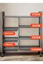 4-Layer Kitchen Storage Rack with 3 Mesh Baskets, Wheels — Black - 2