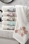 6 Pieces Velvet Luxury Embroidery Dowry Set 50X90 Hand and Face Towels