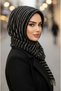 Black and White Hooded Winter Snap Shawl - 2