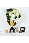 Flower Wrapping Paper 5Pcs, Double Sided-58X58 Cm, Matte Transparent Gift Bouquet Wrapping Paper, Black & Gold - 3