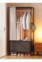 Single-Row Black Hanger/Wardrobe, Clothing Storage Rack, Bottom Layer for Storing Folded Clothes or