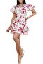 Women's Abstract Ruffled Mini Dress - 3