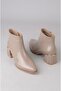 Seç 24143 Genuine Leather Heel-Style Women's Boots (Heel Height: 6 cm) Gray Patent Leather - 7