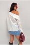 Women's Button Detail Asymmetric Neck Long Sleeve Design Shirt - 8