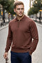 Slim Fit Polo Neck Zippered 30% Cotton Sweater - 5