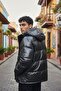 Men's Shiny Waterproof Thermal Coat – Winter Cold-Proof Hooded Puffer Coat - 3