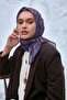 Soft Cotton Scarf Tile Blue Milk Coffee Geometric Patterned Light Textured 90X90 - 6