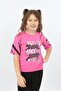 Girl's Printed Crew Neck Short Sleeve T-Shirt - 3