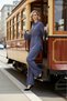 Women's Top and Bottom Set with Lace-Up Detail, Gathered Waist, Long Sleeves, Woven Shirt and Wide Leg Pants - 4