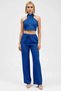 Women's Top and Bottom Linen-Look Woven Crop Blouse Wide-Leg Pants Set Summer Wear and Comfort in One - 5