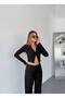 Ottoman Fabric Polo Neck Zippered Crop - 3