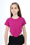 Girls' Crew Neck Short Sleeve Asymmetrical T-Shirt - 2