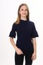 Girl's Crew Neck Short Sleeve Corded Fabric T-Shirt