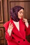 وشاح حرير تويلي باللون الأرجواني الداكن - أرجواني - بنفسجي منقوش بتصميم أنيق 90x90