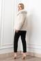 Women's Pocketed Snap Closure Faux Leather : Faux Fur Coat - 2