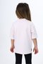 Girl's Printed Polo Neck Snap Fastener Short Sleeve Slit T-Shirt - 3