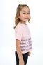 Girl's Printed Crew Neck Short Sleeve T-Shirt - 4