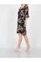 Rochie scurta, Negru floral - 2