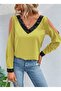 Women's Long Sleeve V-Neck Off-The-Shoulder Sandy Blouse - 2