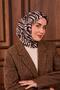 وشاح حريري بنقشة هندسية حجرية 90×90 - 5